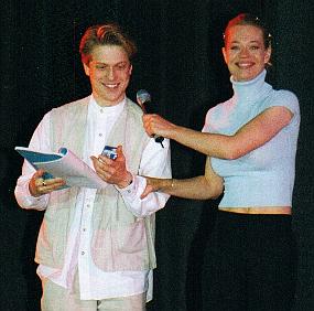 Jeri Ryan with fan - performing